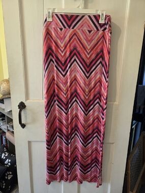 Bright Chevron Pink Maxi Skirt